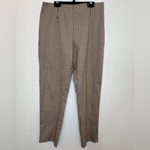 Essentiels MTL Checkered Pants in burgundy houndstooth size medium ankle